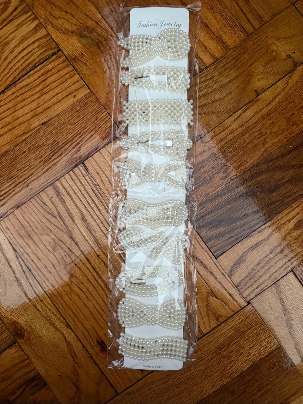Pearl Beaded Hair Clip Set - Ivory